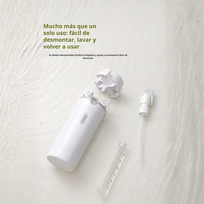 Dispensador 4 em 1 – Viaje sem fugas ou confusão
